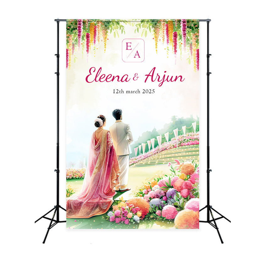 Individuelle Hochzeit Hintergrund Enchanting Garden Celebration Backdrop LXX2-173