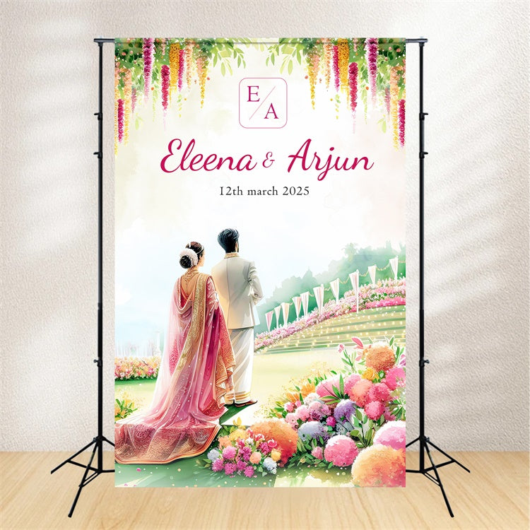Individuelle Hochzeit Hintergrund Enchanting Garden Celebration Backdrop LXX2-173
