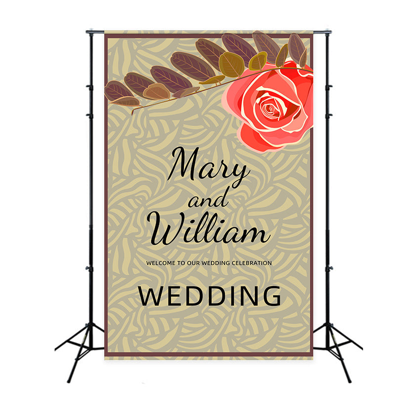 Benutzerdefinierte Hochzeit Backdrops Vintage Rose Einladung Design Backdrop LXX2-176