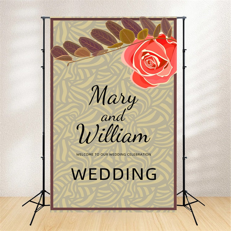 Benutzerdefinierte Hochzeit Backdrops Vintage Rose Einladung Design Backdrop LXX2-176