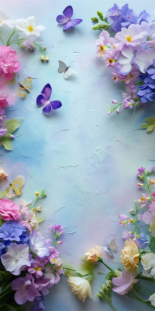 Fine Art Backdrops Schmetterlingstanz Florale Fantasie Sweep Backdrop LXX2-261
