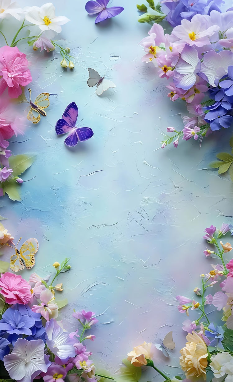 Fine Art Backdrops Schmetterlingstanz Florale Fantasie Sweep Backdrop LXX2-261