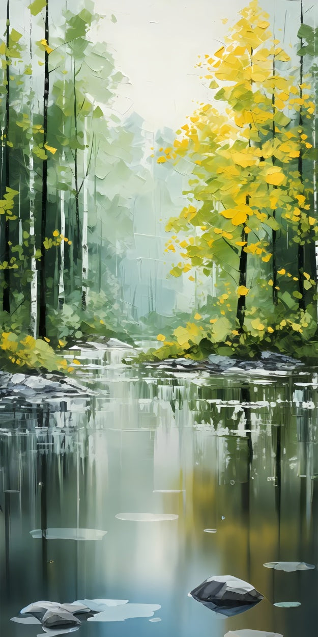 Backdrops Golden Forest Serene River Sweep Backdrop LXX2-262