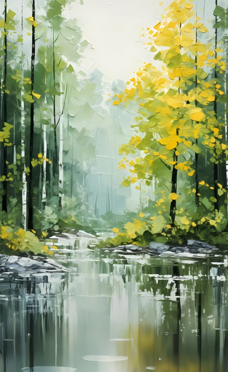 Backdrops Golden Forest Serene River Sweep Backdrop LXX2-262