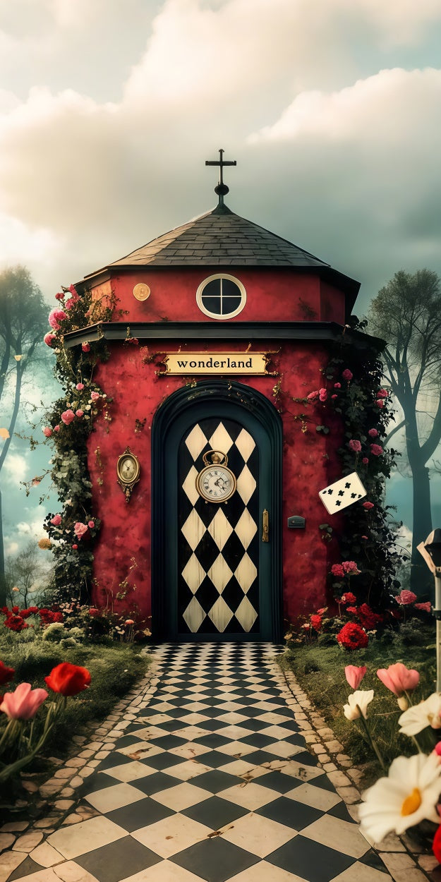 Ostern Backdrops Mystic Cottage Schachbrett Pfad Sweep Backdrop LXX2-274