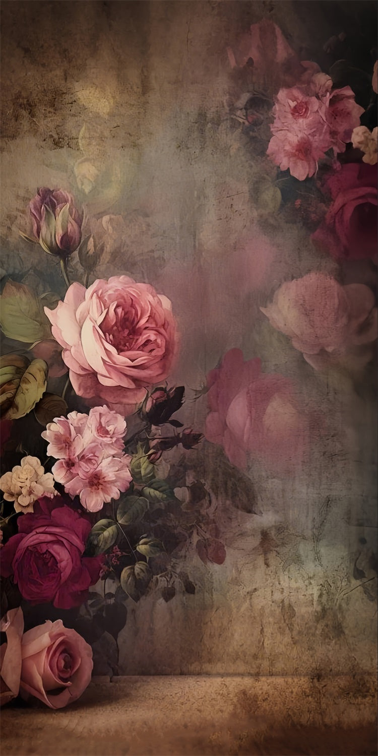 Blumenhintergrund Rustikal Vintage Floral Eleganz Sweep Backdrop LXX2-297