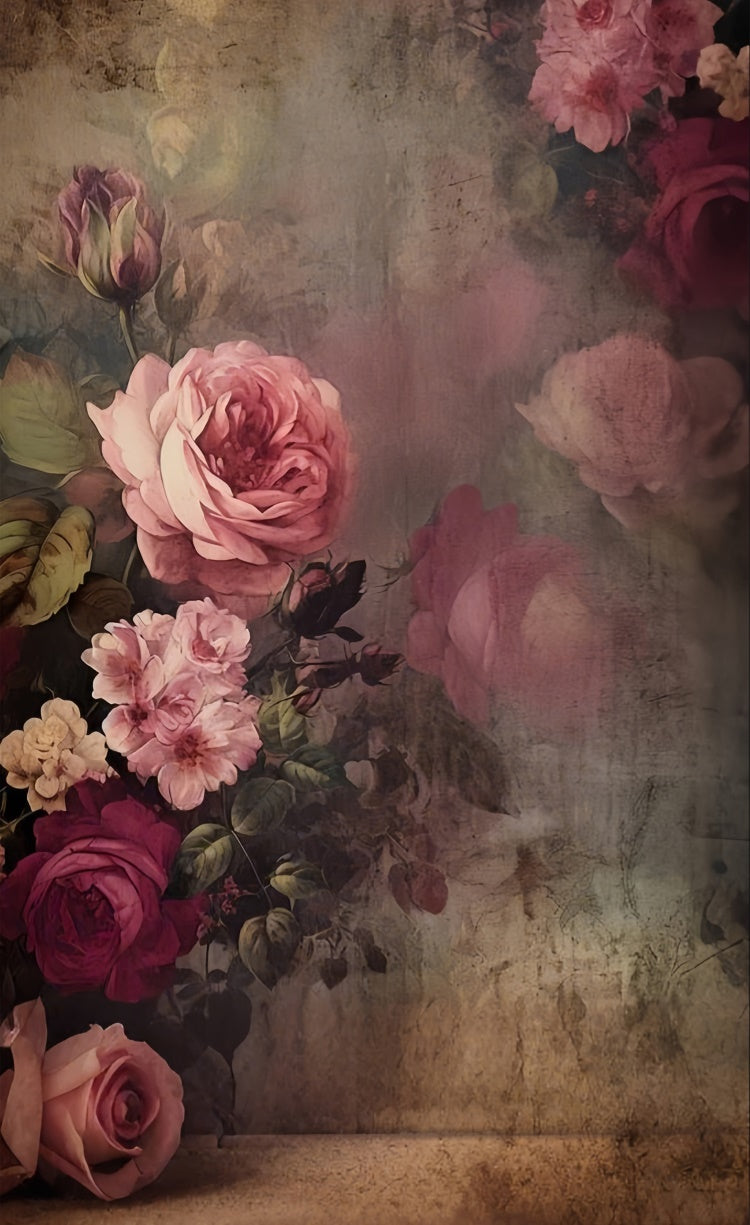 Blumenhintergrund Rustikal Vintage Floral Eleganz Sweep Backdrop LXX2-297