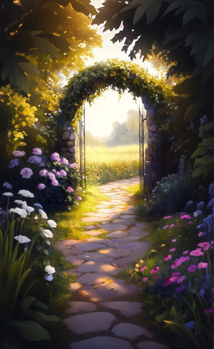 Blumenfotokulisse Enchanted Path Sunlit Floral Sweep Backdrop LXX2-301