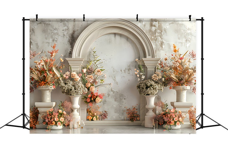 Frühling Fotografie Hintergrund Elegant Floral Creme Bogen Hintergrund LXX2-35