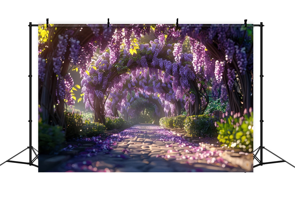 Backdrop Frühling Elegant Violett Glyzinie Garten Hintergrund LXX2-48