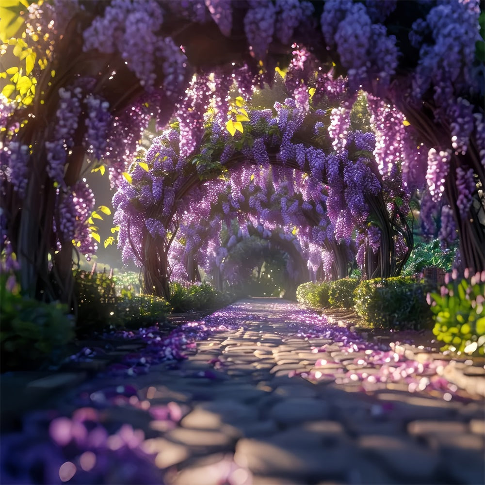 Backdrop Frühling Elegant Violett Glyzinie Garten Hintergrund LXX2-48