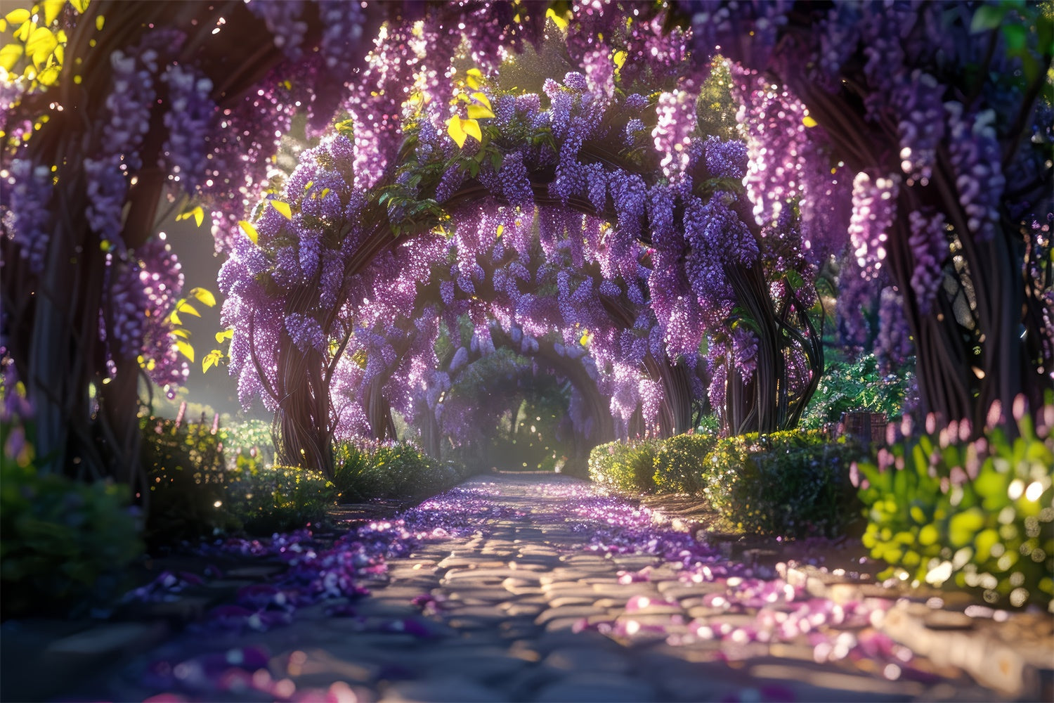 Backdrop Frühling Elegant Violett Glyzinie Garten Hintergrund LXX2-48