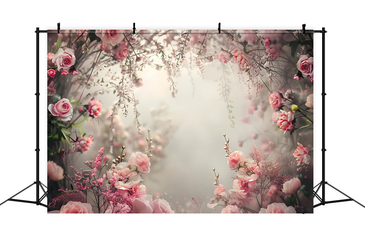 Frühling Fotohintergrund Soft Blush Rose Misty Backdrop LXX2-50
