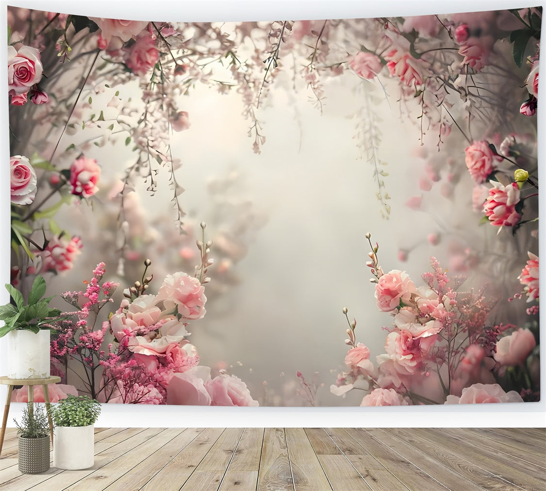 Frühling Fotohintergrund Soft Blush Rose Misty Backdrop LXX2-50