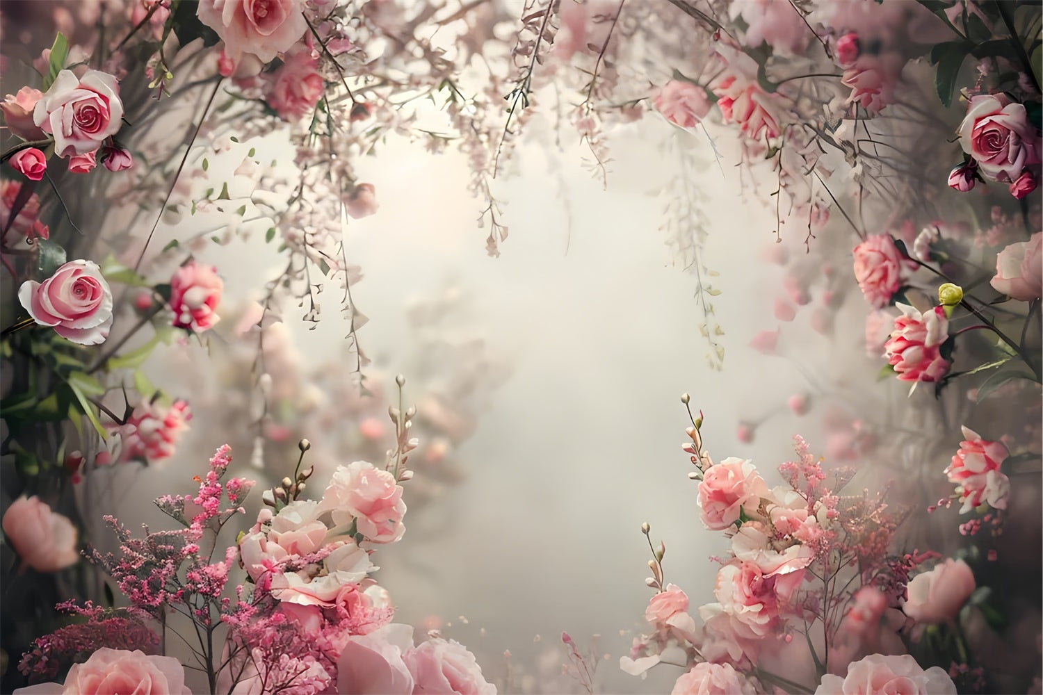 Frühling Fotohintergrund Soft Blush Rose Misty Backdrop LXX2-50
