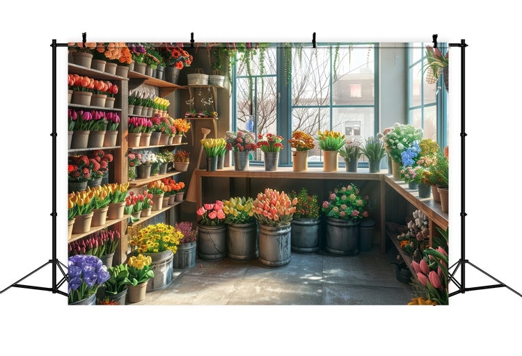 Frühlings-Fotokulisse Rustikale Blumen Landhaus Garten Kulisse LXX2-55