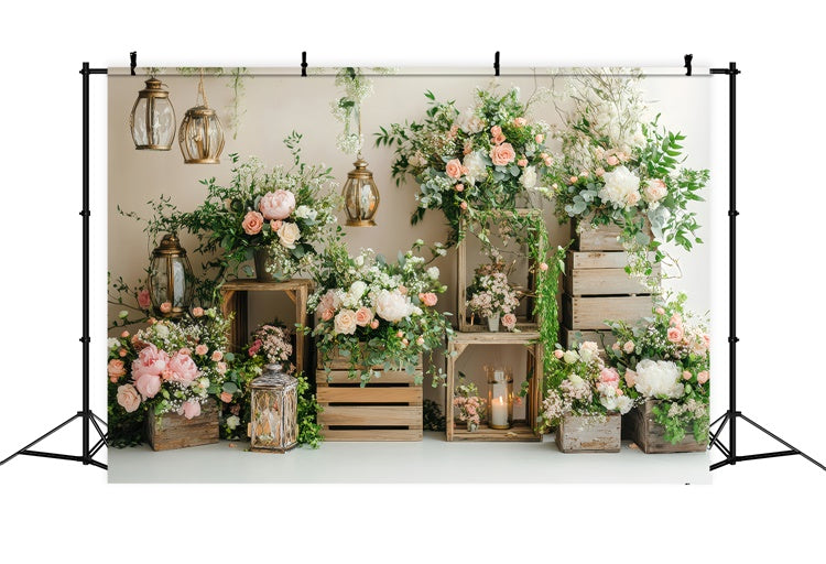 Frühlingshintergrund Verzauberte Boho Floral Laterne Hintergrund LXX2-58