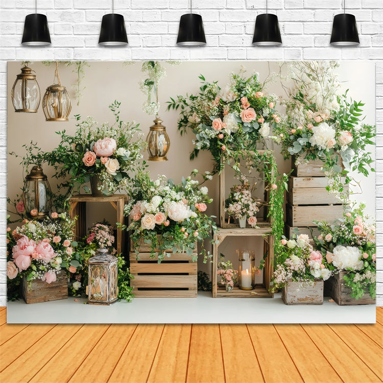 Frühlingshintergrund Verzauberte Boho Floral Laterne Hintergrund LXX2-58
