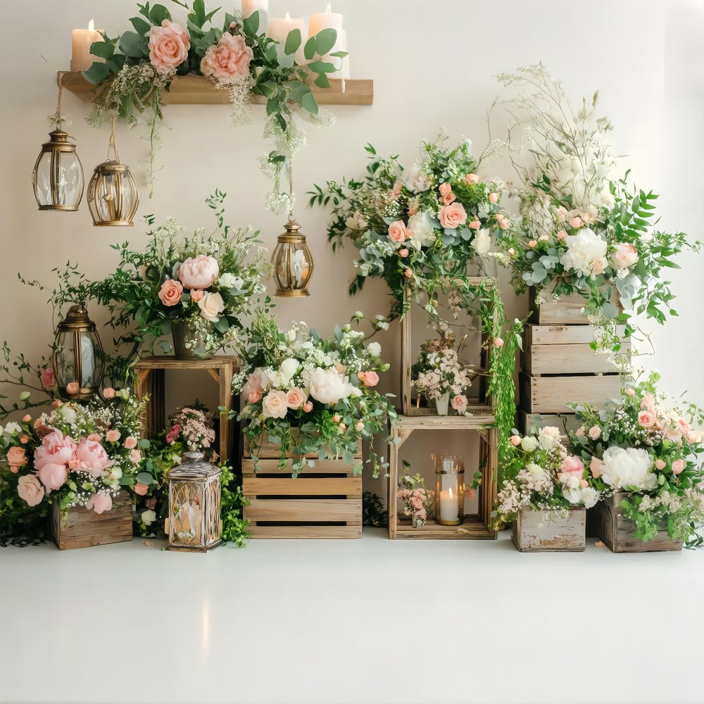 Frühlingshintergrund Verzauberte Boho Floral Laterne Hintergrund LXX2-58
