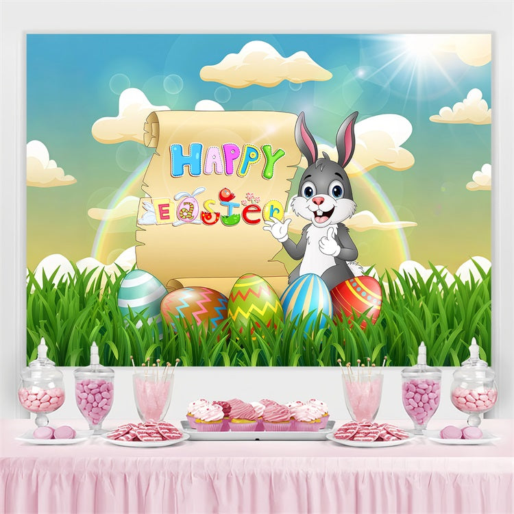 Ostern Backdrop Ideen Happy Scroll Bunny Personalisierte Backdrop LXX3-100