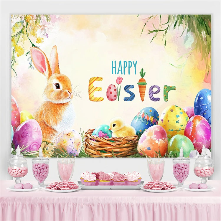Happy Easter Backdrop Bunny Egg Wonderland Individueller Hintergrund LXX3-102