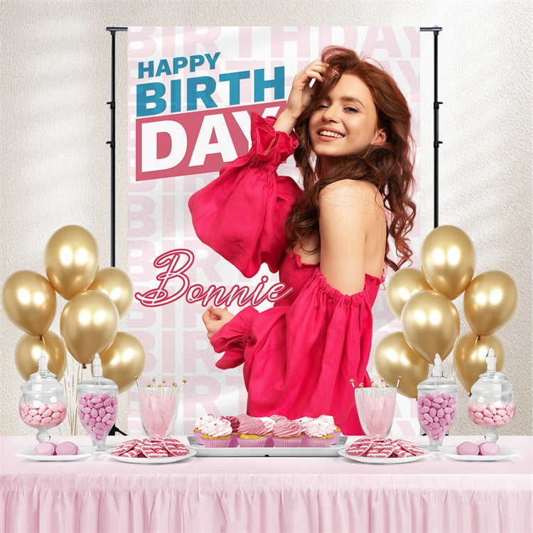Personalisierte Backdrop für Geburtstag Fashion Forward Pink Backdrop LXX3-112