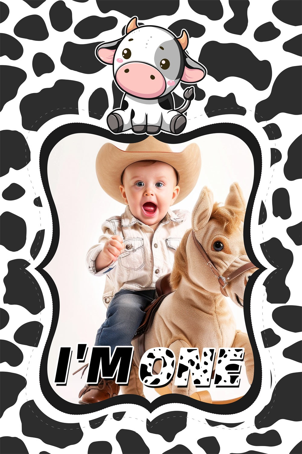 Custom Birthday Backdrops Rodeo Thema ersten Geburtstag Backdrop LXX3-115