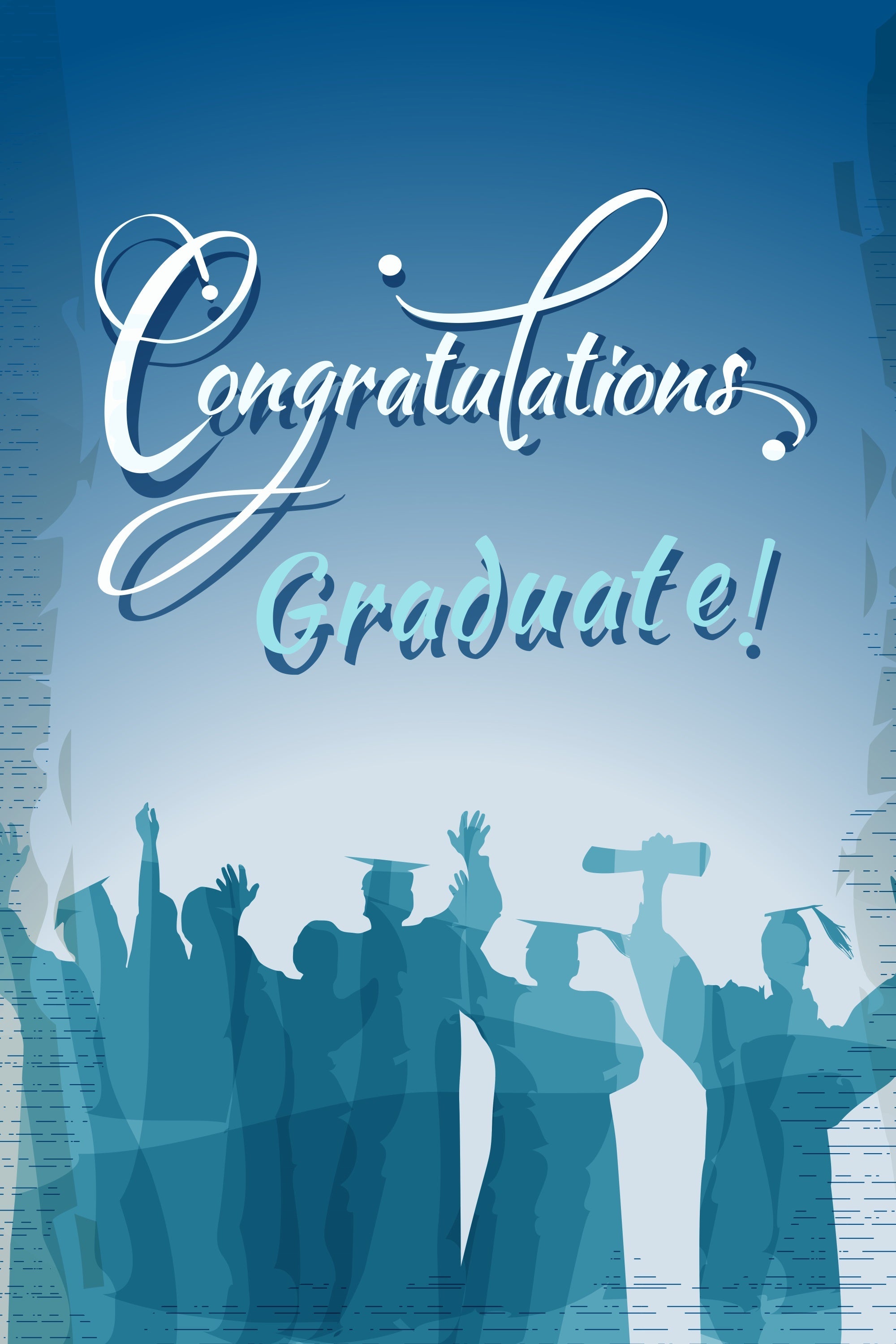 Absolventen Backdrop Blau Gradient Cheers Graduation Party Backdrop LXX3-143