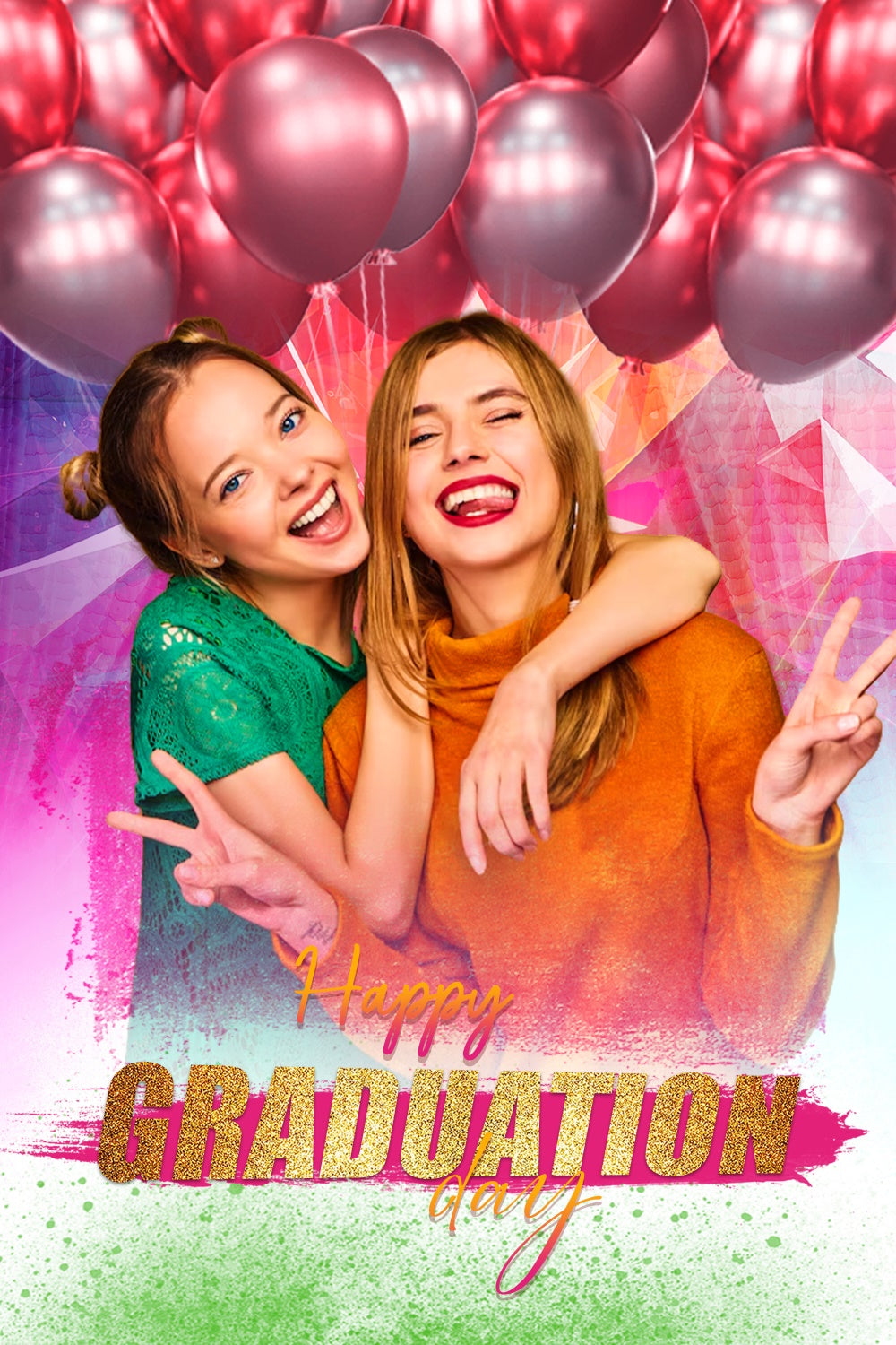 Customized Graduation Backdrop Bunte Luftballons Graduation Party Backdrop LXX3-145