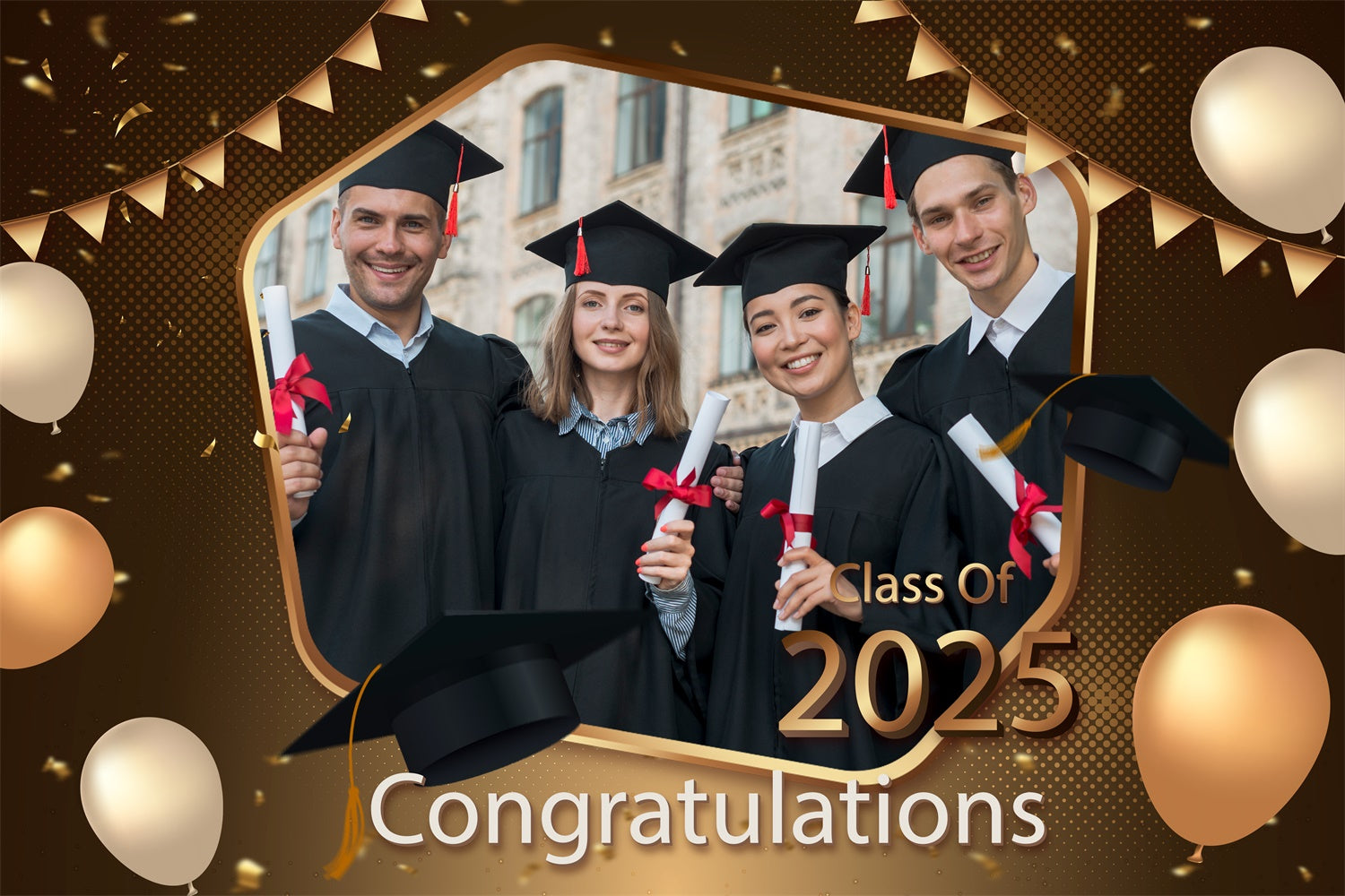 Personalisierte Graduation Backdrop Elegante Ballon Graduation Party Backdrop LXX3-155