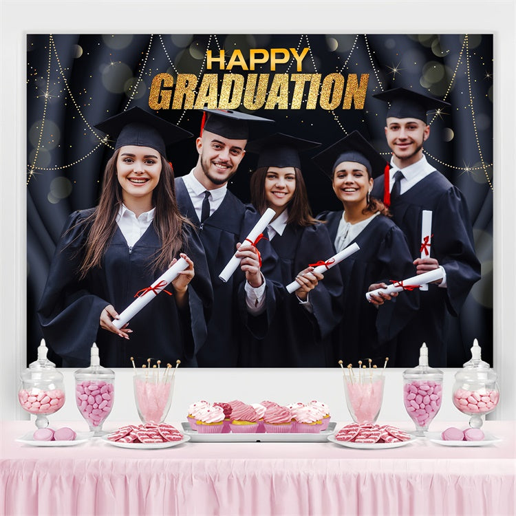 Custom Graduation Backdrops Elegante Freunde Graduation Party Backdrop LXX3-159