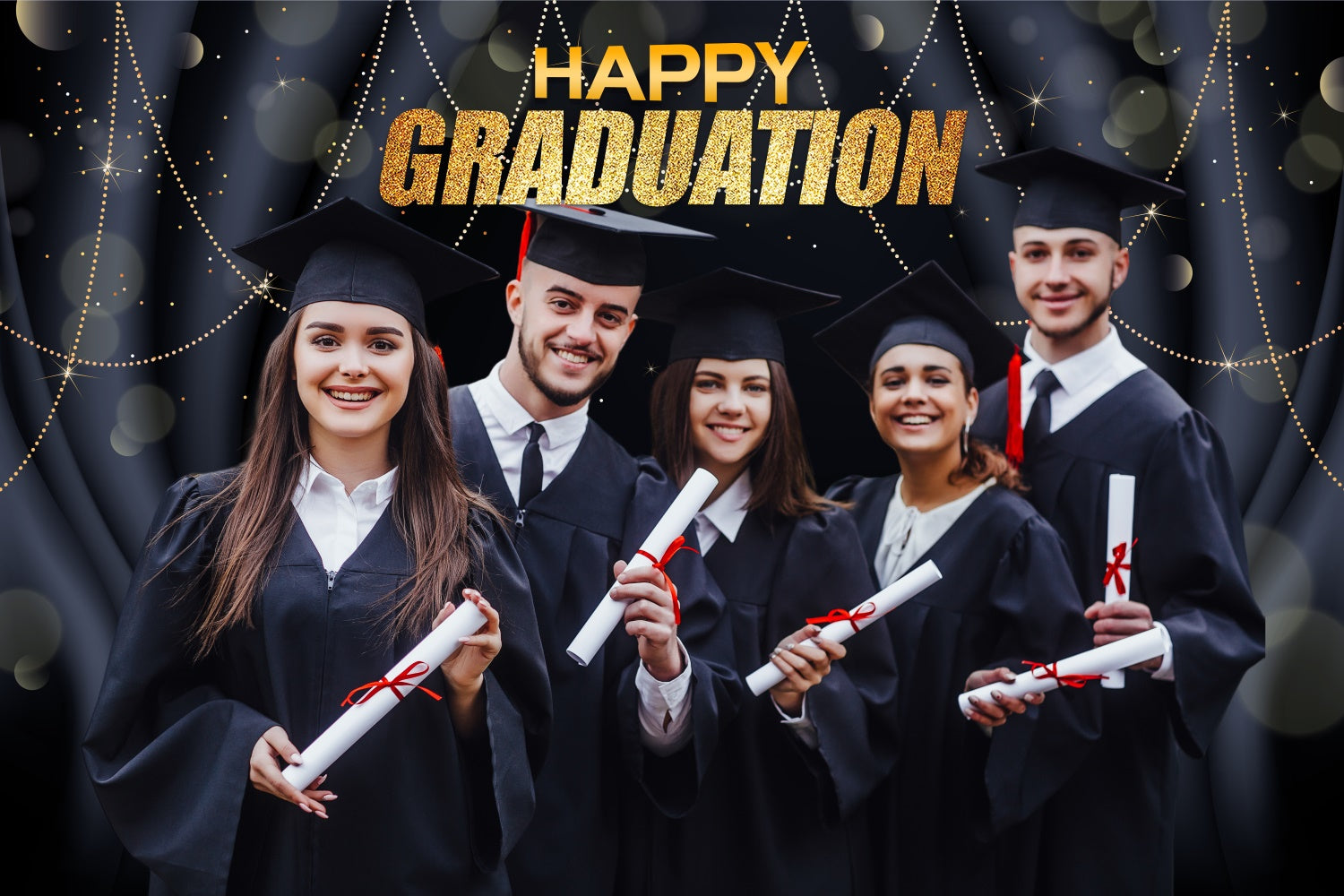 Custom Graduation Backdrops Elegante Freunde Graduation Party Backdrop LXX3-159