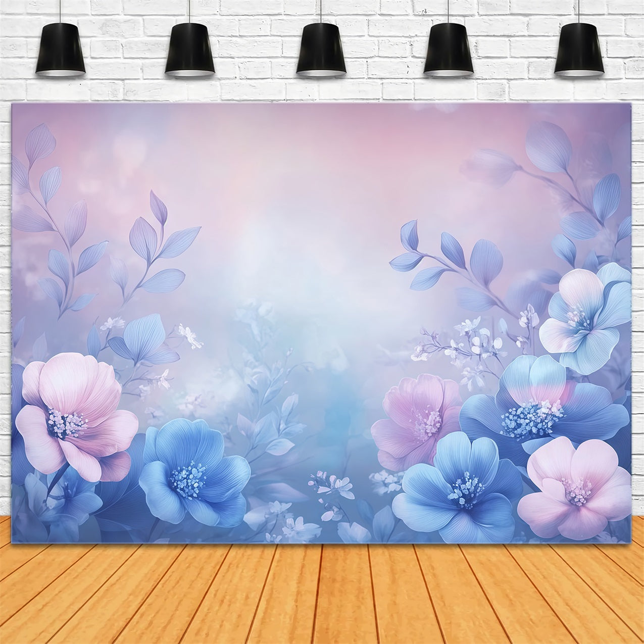 Muttertag Backdrop Blau Rosa Floral Glow Backdrop LXX3-33