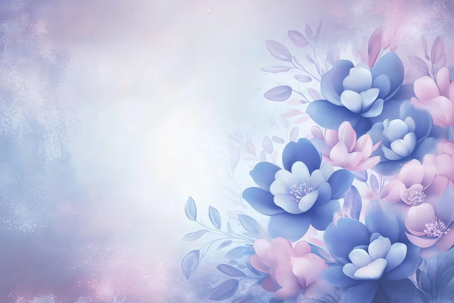 Muttertag Backdrop Blau Lila Floral Dream Backdrop LXX3-34