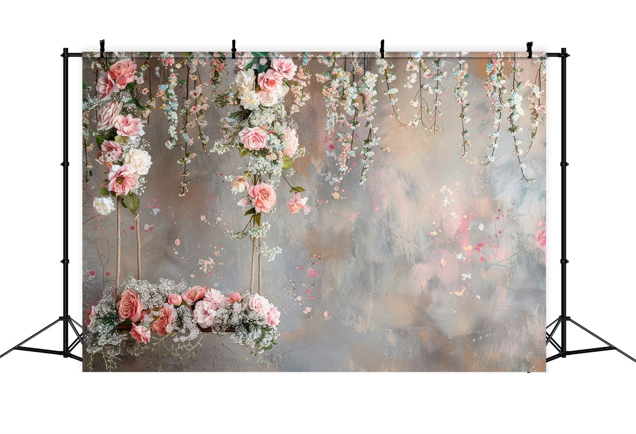 Mothers Day Backdrops Swing Floral Fotografie Hintergrund LXX3-38