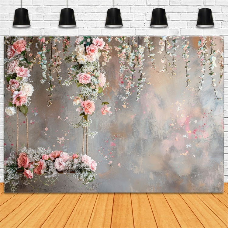 Mothers Day Backdrops Swing Floral Fotografie Hintergrund LXX3-38