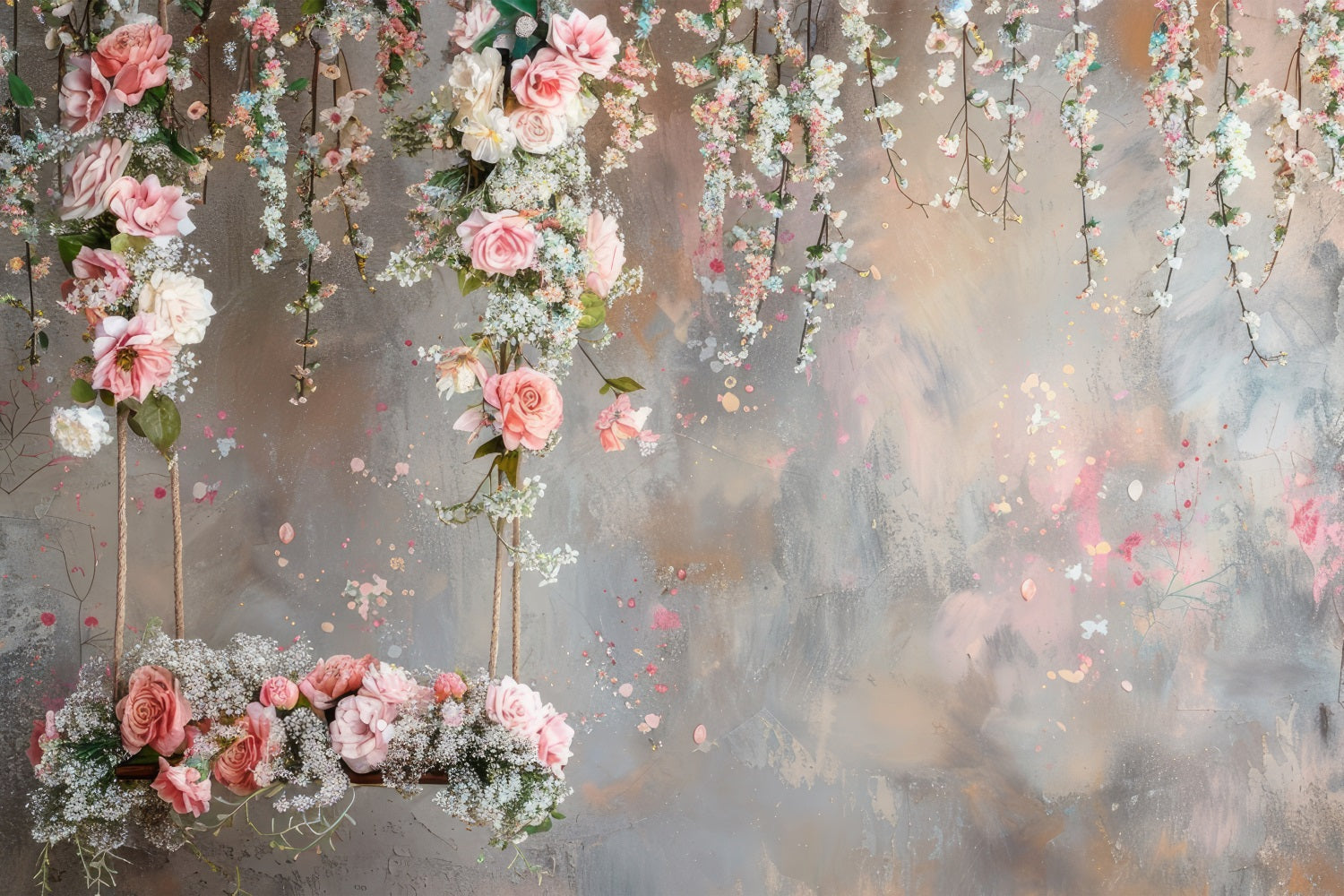 Mothers Day Backdrops Swing Floral Fotografie Hintergrund LXX3-38
