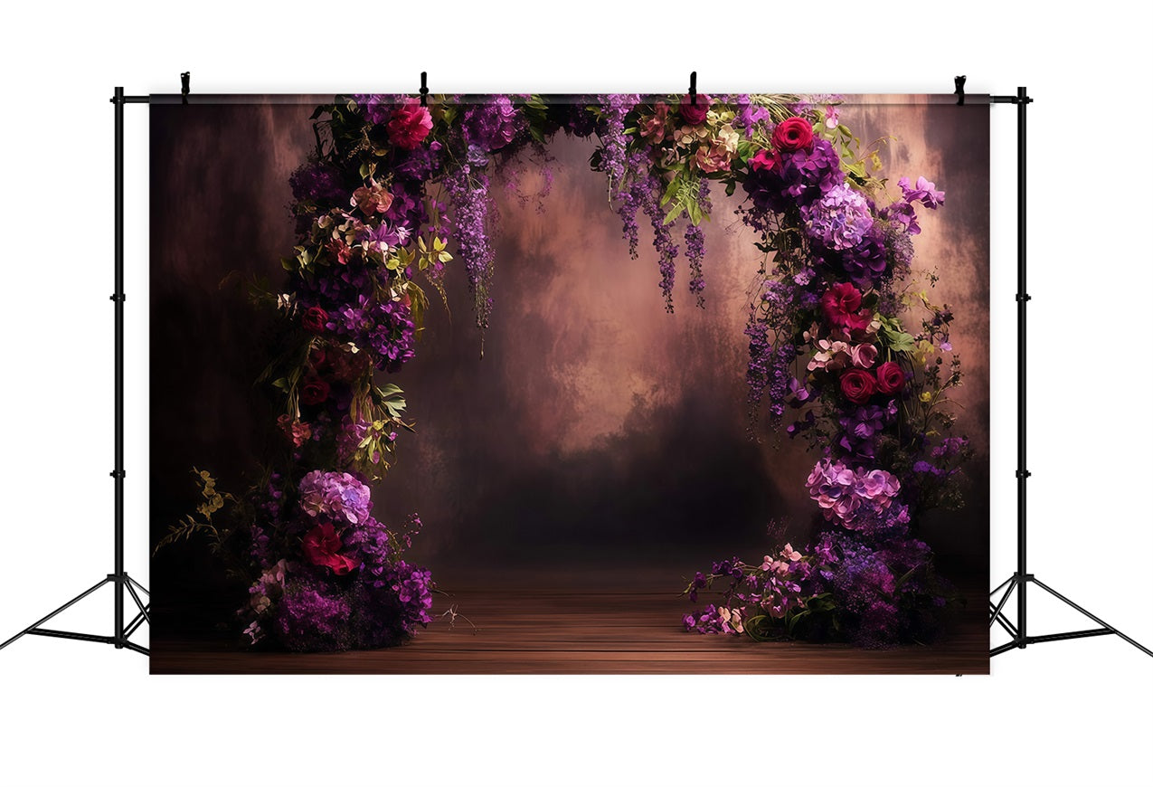 Muttertag Backdrop Ideen Deep Purple Floral Archway Backdrop LXX3-42
