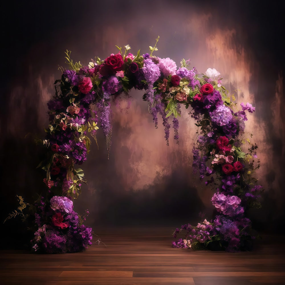 Muttertag Backdrop Ideen Deep Purple Floral Archway Backdrop LXX3-42