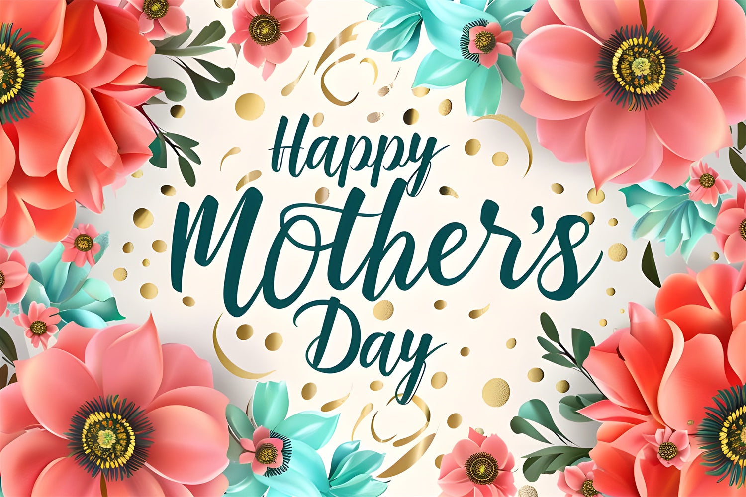 Fotokulisse für den Muttertag Schicke Blumen-Konfetti-Hintergrundgestaltung LXX3-57