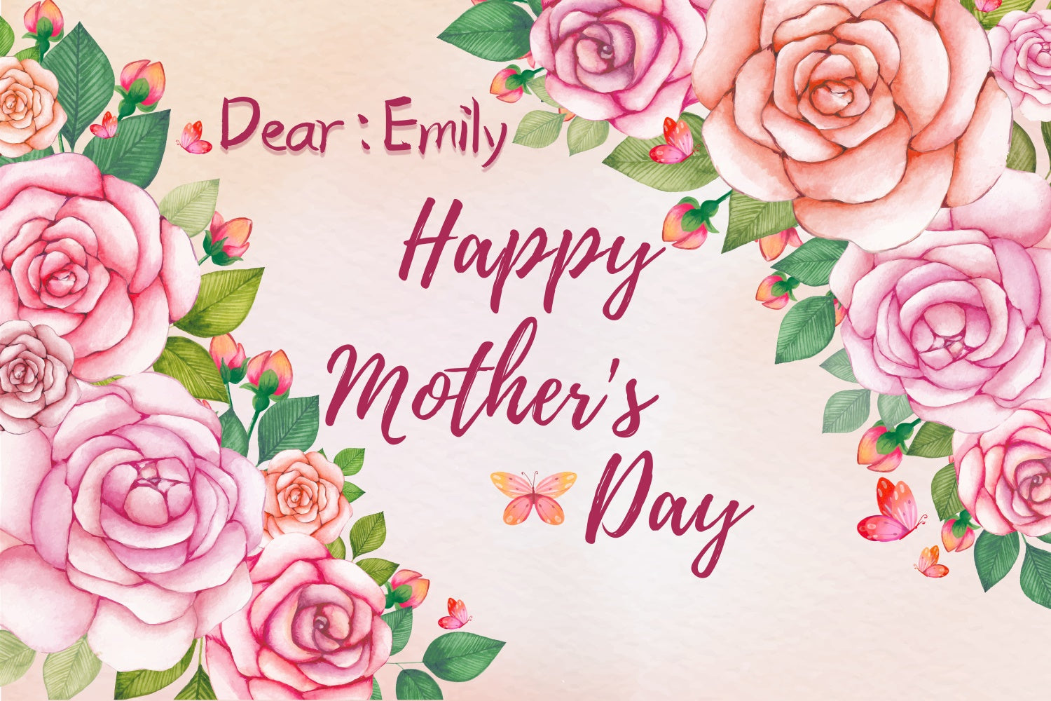 Muttertag Hintergrund Ideen Charming Pink Rose Personalisierte Hintergrund LXX3-60