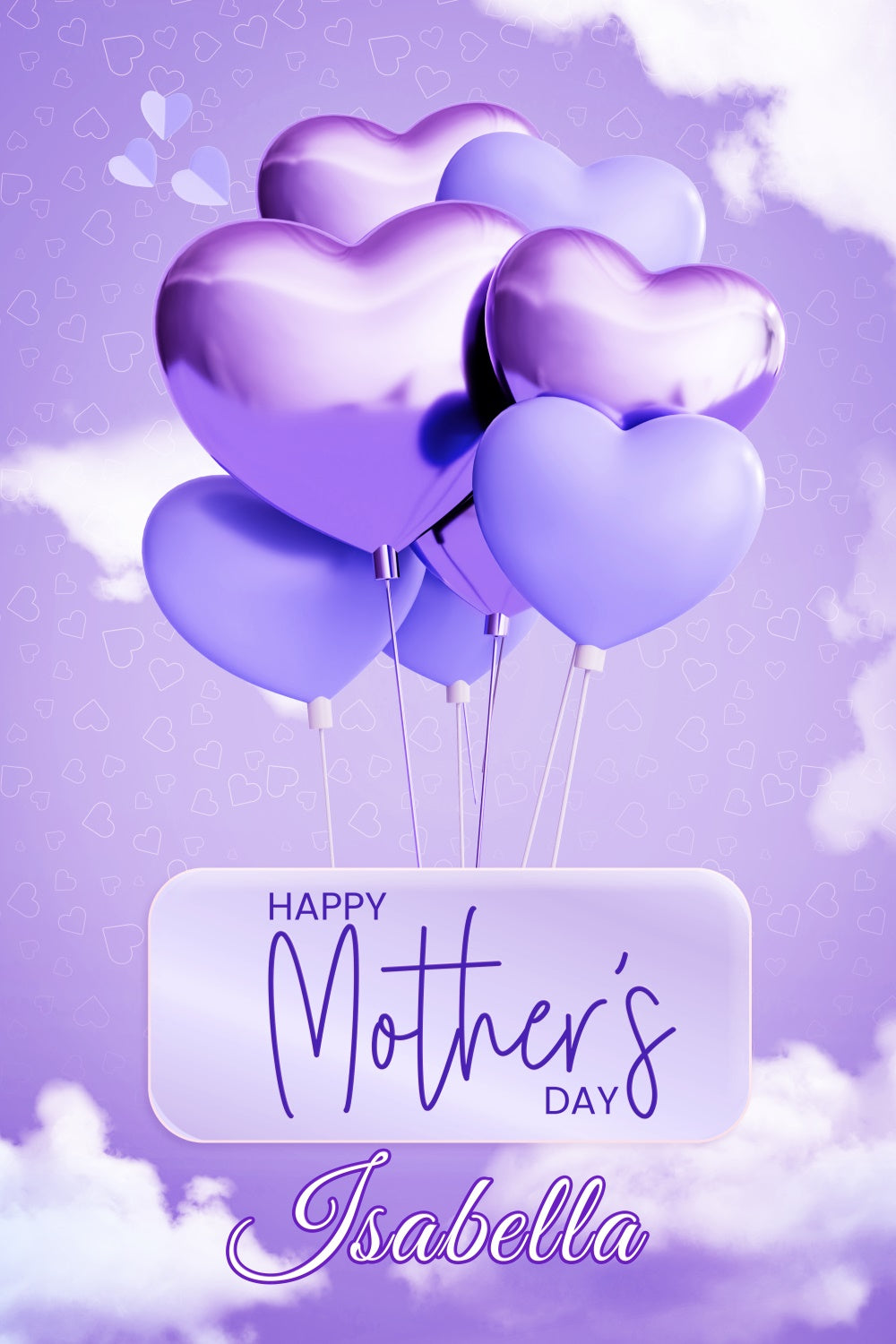 Hintergrund für Muttertag Lila Herz Ballon Individueller Hintergrund LXX3-63