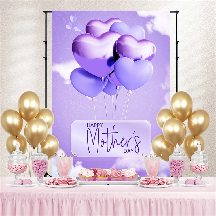 Hintergrund für Muttertag Lila Herz Ballon Individueller Hintergrund LXX3-63