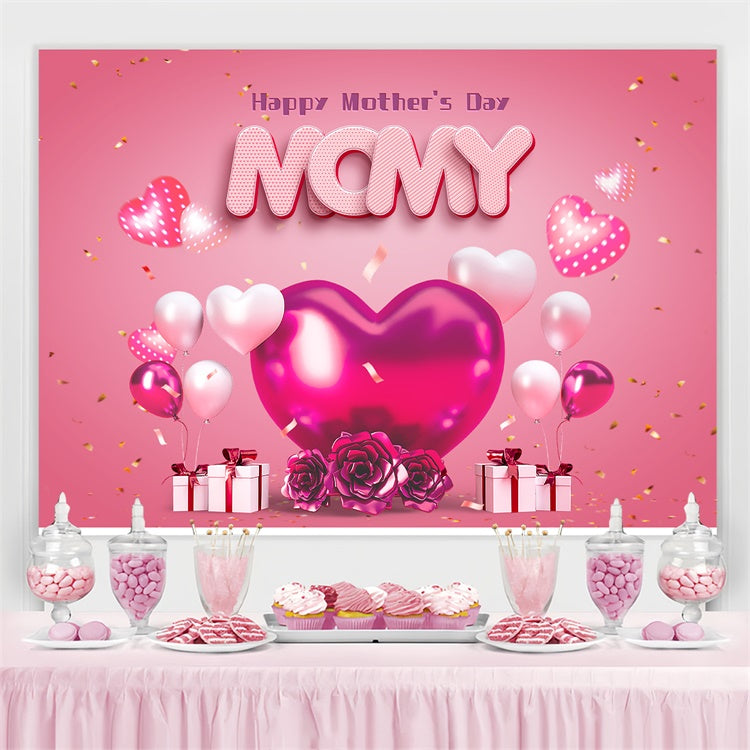 Backdrops für Muttertag Charming Ballons Rose Custom Backdrop LXX3-66