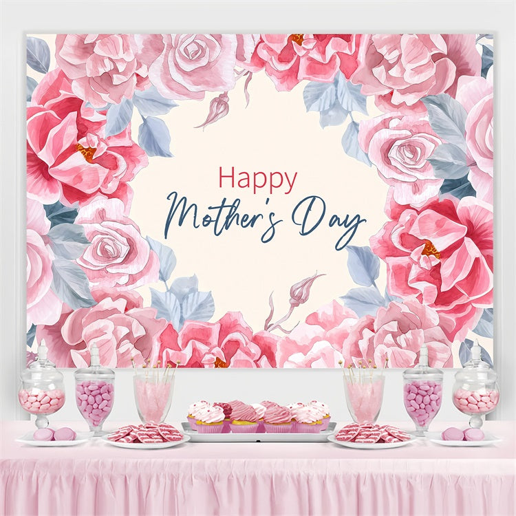 Hintergrund für Muttertag Aquarell Rosen Kranz benutzerdefinierte Hintergrund LXX3-70