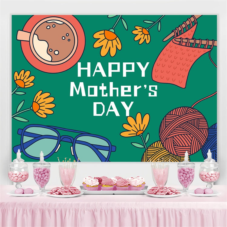 Muttertag Fotokulisse Warm Handmade Cartoon Custom Backdrop LXX3-71