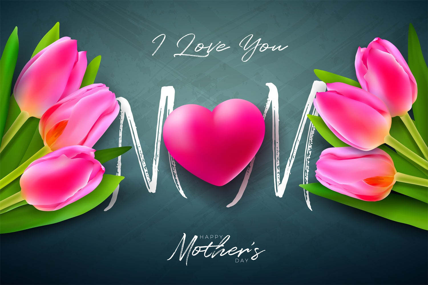 Muttertagskulisse Elegante rosa Tulpe Individuell gestaltete Kulisse LXX3-72