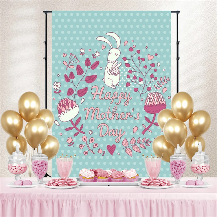 Fotokulissen für Muttertag Gelassenheit Floral Bunny Individueller Hintergrund LXX3-81