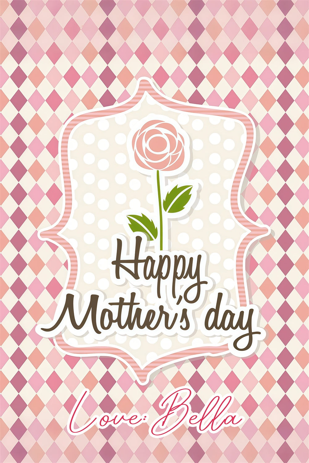 Happy Mothers Day Backdrop Schicke Rose Gerahmt Individuelles Backdrop LXX3-82
