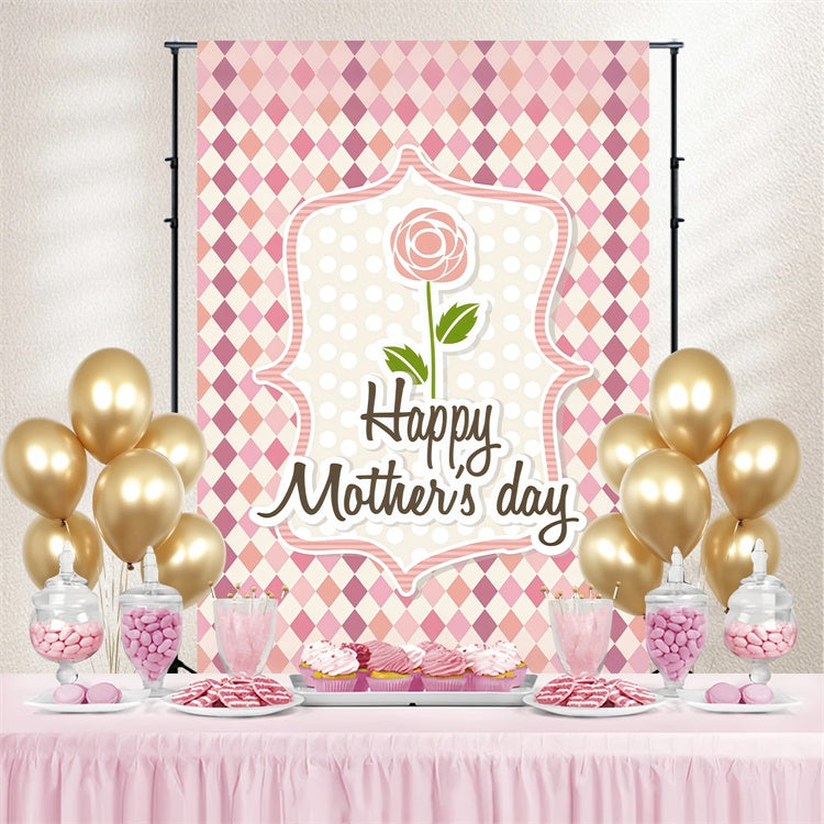 Happy Mothers Day Backdrop Schicke Rose Gerahmt Individuelles Backdrop LXX3-82